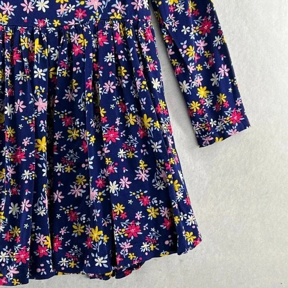 Sergent Major Dress Sz 146cm 11Y A-Line Floral Button Front Ruffled Pleated Blue - Picture 8 of 13